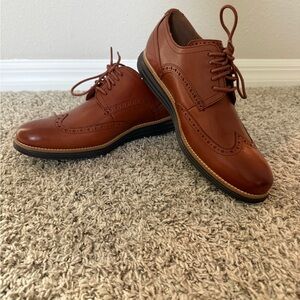 Cole Haan Men's Tan Wingtip Derby Oxford Shoes NEVER WORN